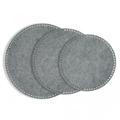 Cliths Pack of 3 Round Felt Basket Bases for DIY Crochet Baskets Eco Friendly Grey Felt