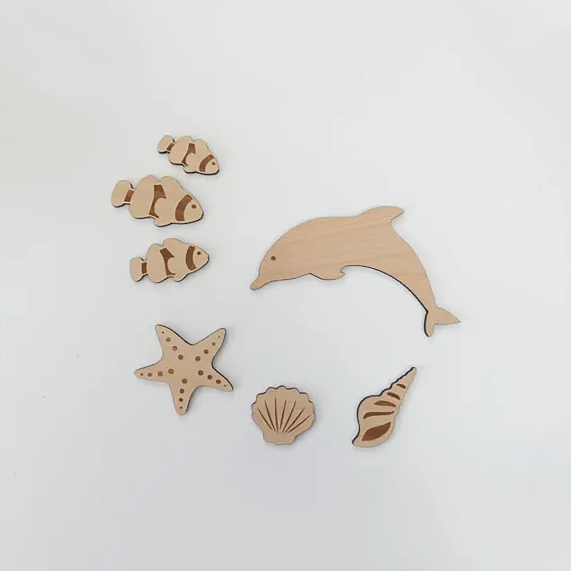 diy wood sea creature wall art set for nursery decoration