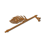 Wooden flute with decorative design on a white background