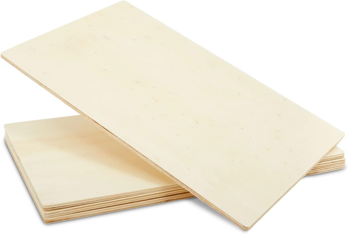 Two wooden boards stacked on a white background
