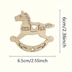 American Elm 10 Pcs Wooden Heart Carousel Shape DIY Craft Cutouts Hanging Ornaments for Paintings, Handicrafts, Birthday Party Decor Unfinished MDF Decorations for Kids