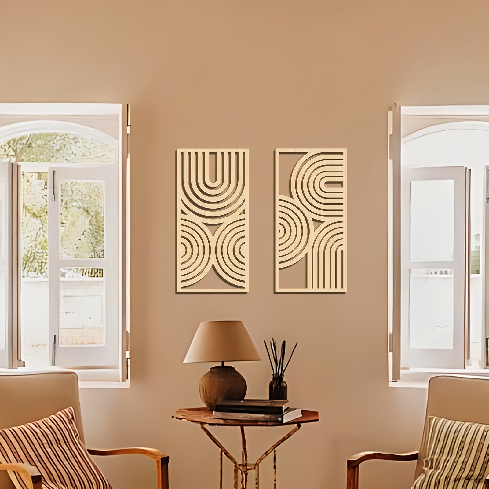 bohemian abstract hollow arch wall decor