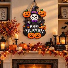 happy halloween hanging sign for front door