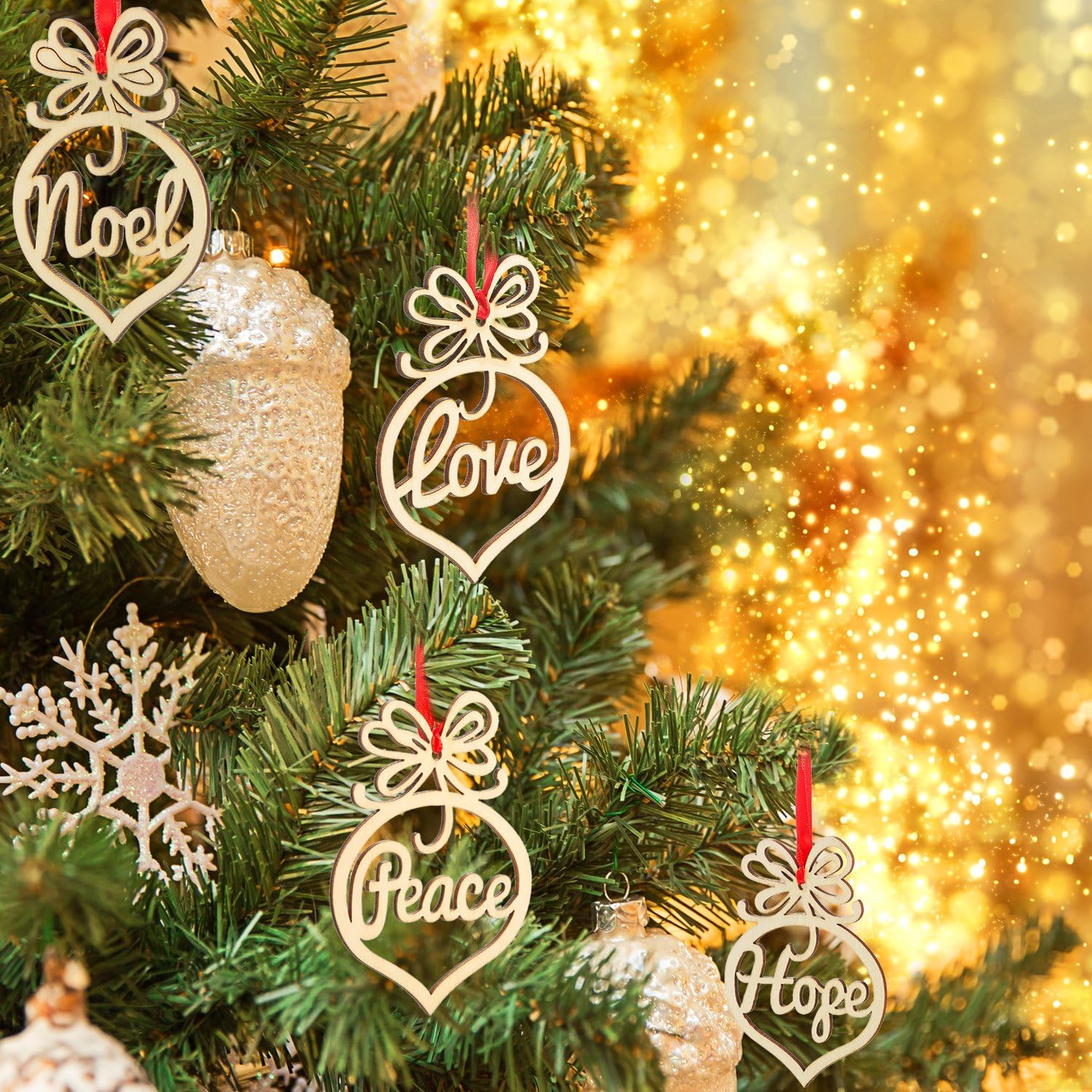 holiday wooden hanging ornaments