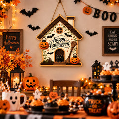 haunted house Halloween wall art
