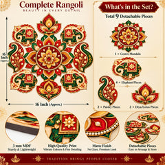 lotus diya rangoli decoration pieces