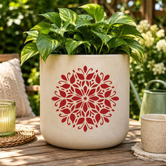 floral rangoli stencil for diwali home entrance decor