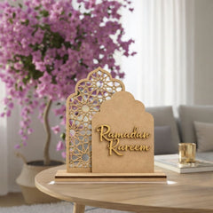 wooden islamic festival table decor