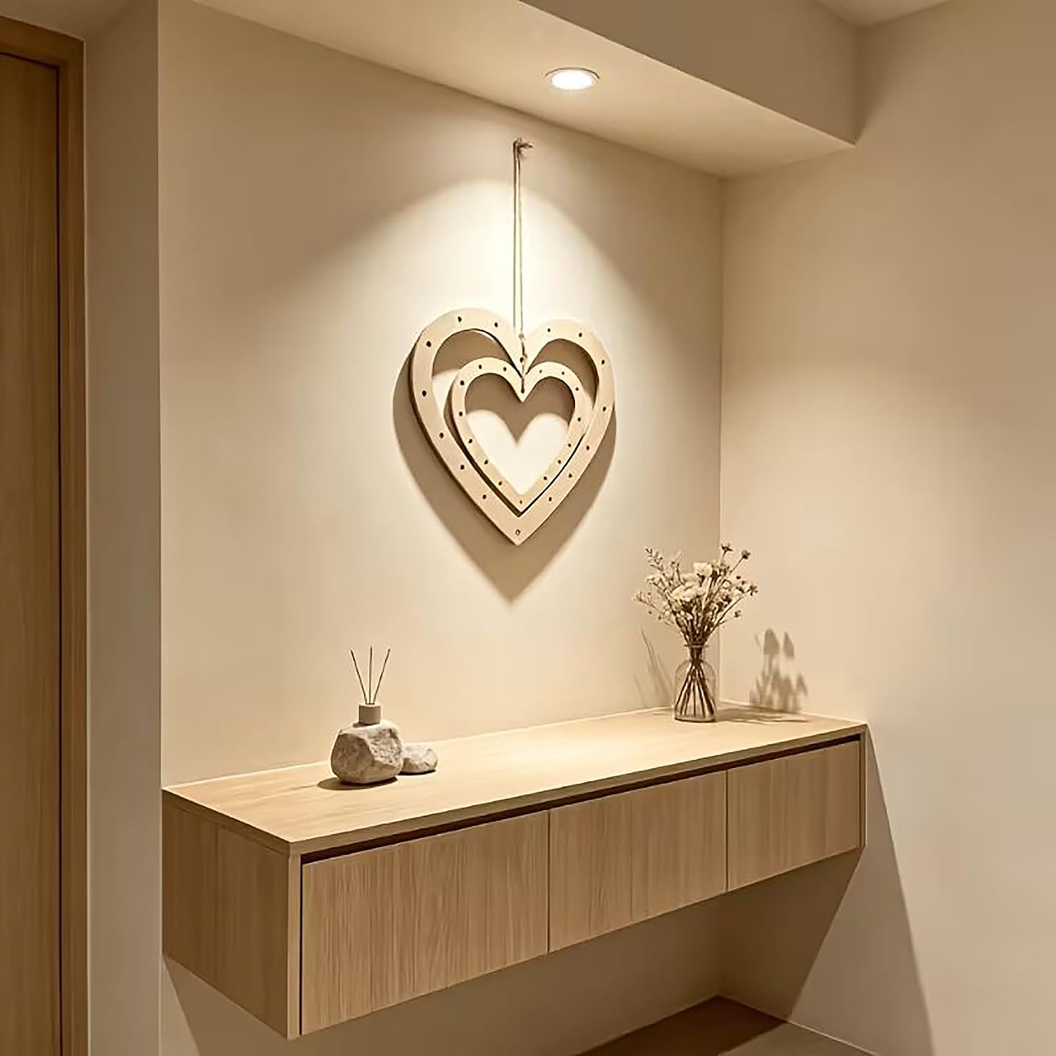 heart shaped wooden frame for floral wreath making