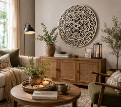 modern wooden wall decor round mandala