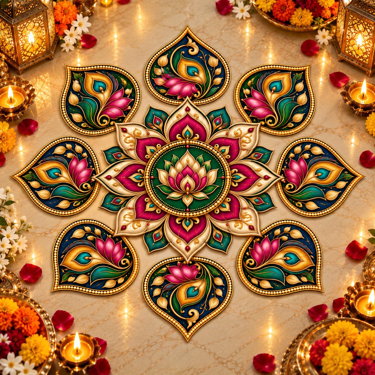 mandala rangoli for Diwali decor