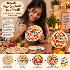 round mdf diwali decoration craft base