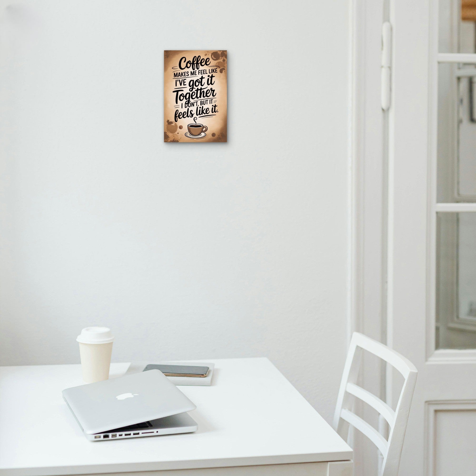Typography coffee print aluminum