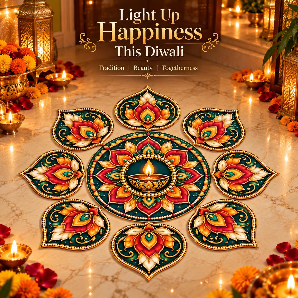 Diwali floor decoration for home entrance