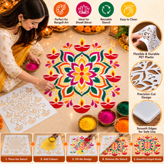 mandala rangoli stencil for festive decoration