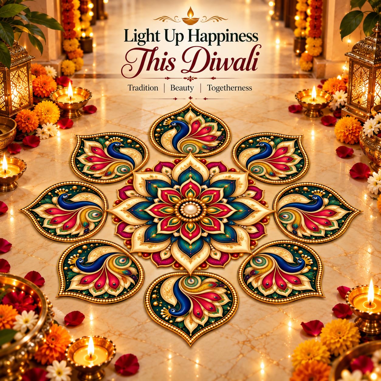 Diwali floor decor for home entrance