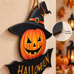 spooky halloween front door hanging sign