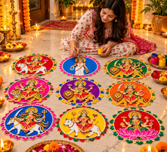 reusable navratri art and craft stencils
