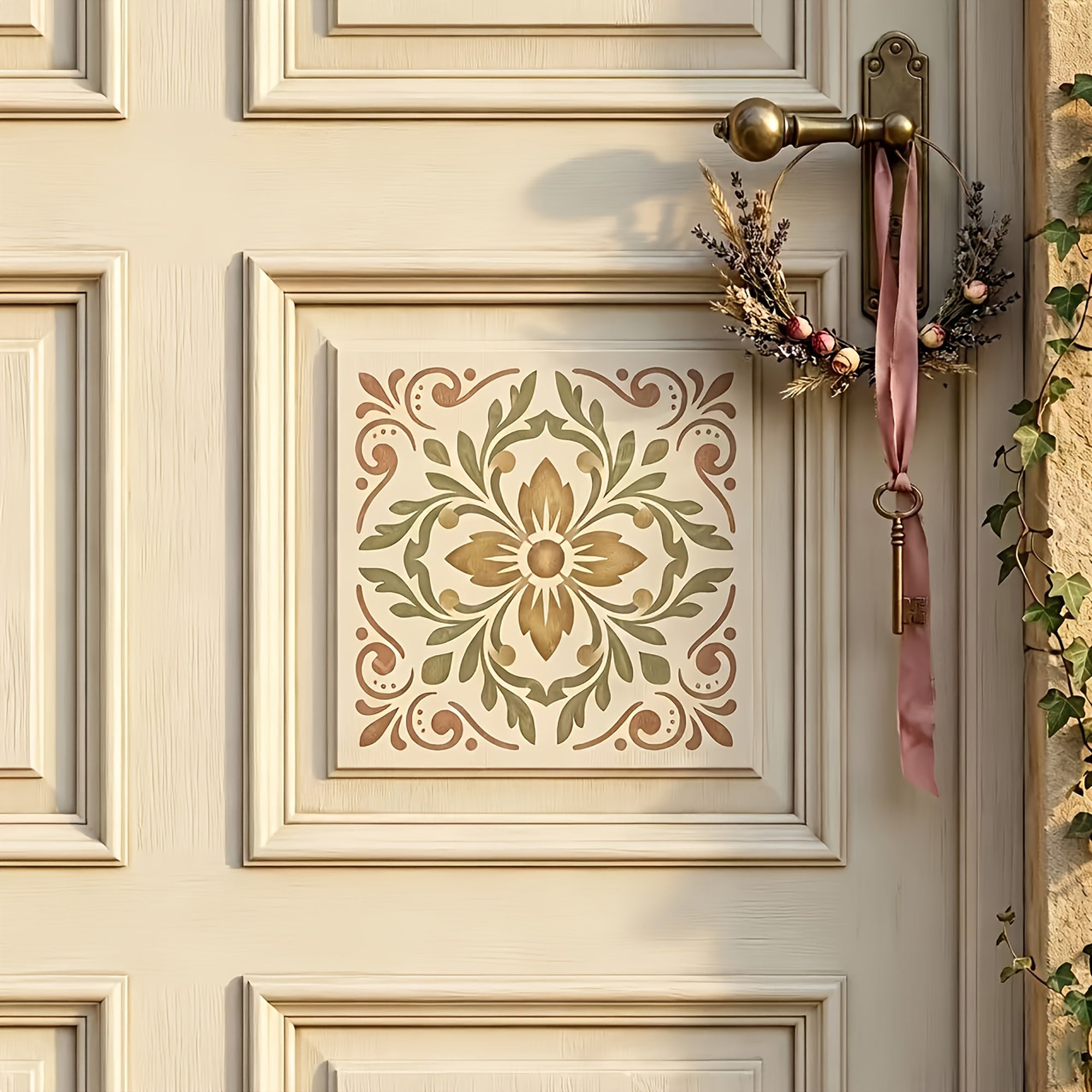retro geometric flower stencils for festive art projects