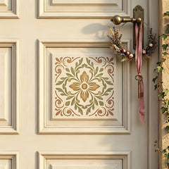 retro geometric flower stencils for festive art projects