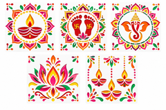 rangoli stencil for pooja room