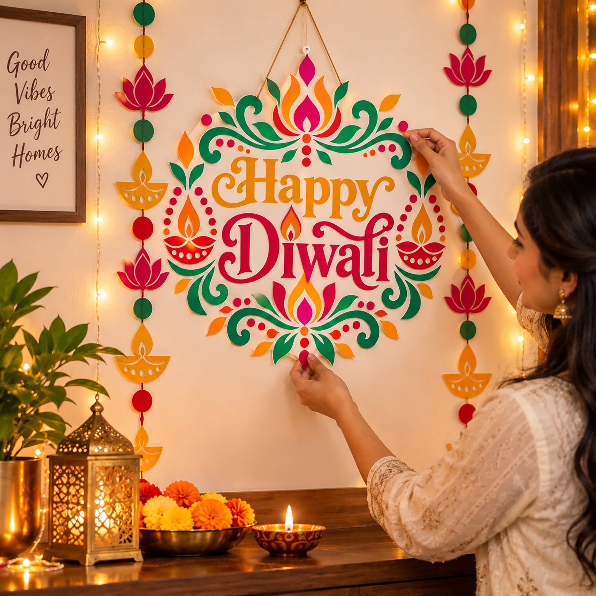 diwali rangoli stencil for home decoration