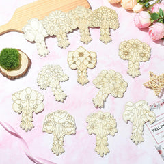 pyrography wood flower blanks