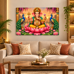Divine Ganesha wall art for mandir decoration
