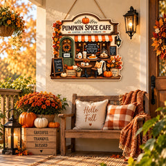 fall coffee cafe wall decor sign