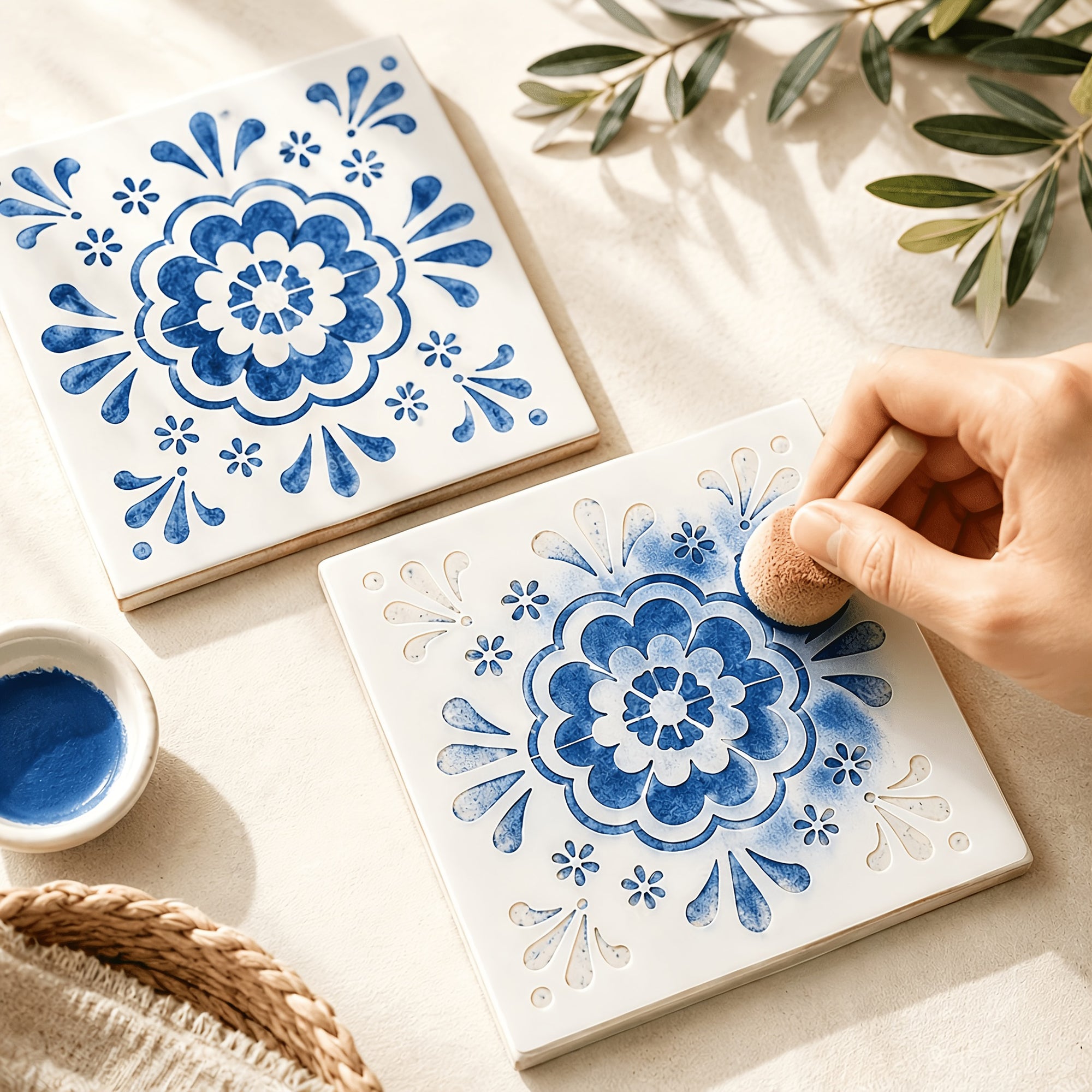 greek key pattern stencil for home decor