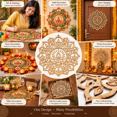 diy wooden rangoli decoration