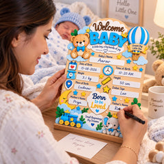Custom name baby birth announcement plaque