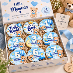 Baby growth milestone cards for first year memories