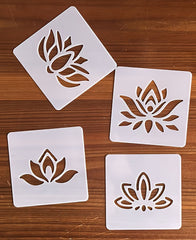 lotus design stencils for diwali wooden board painting and festive diy decorations