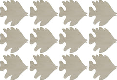 Silhouettes of fish shapes on a white background