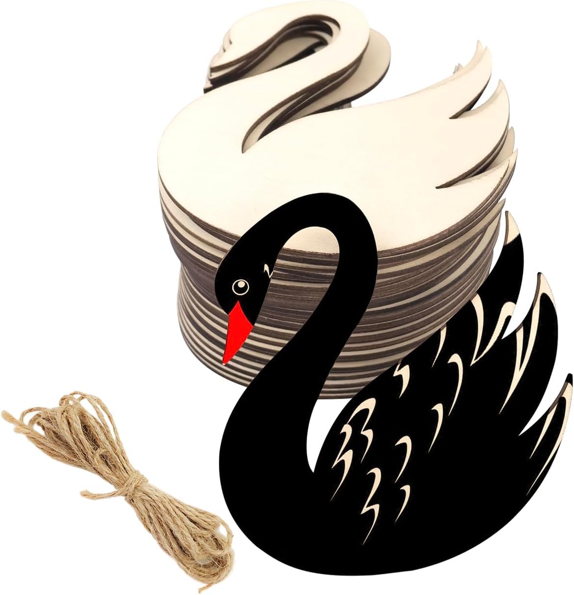 swan wood cutouts for kids craft projects
