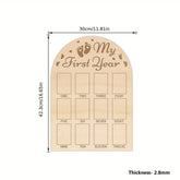 wooden baby first year photo frame 12 month display