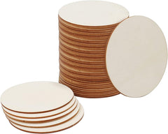 American Elm 25 Pcs Wooden Circles Craft Discs for Painting DIY Coasters & Home Decor Round Blanks