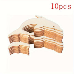 10 wooden dolphin-shaped cutouts on a white background with '10pcs' text.