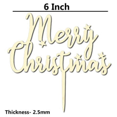 Cliths "Merry Christmas" Cake Topper Sustainable Wooden Holiday Decor for Xmas & Birthday Cakes