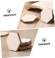 DIY hexagon wood shapes for kids craft and school projects