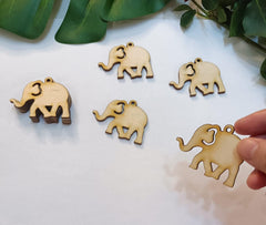 Cliths 30 Pcs Elephant Wood Earring Blanks Laser Cut Animal Shapes for DIY Jewelry, Boho Earrings, Nature Crafts