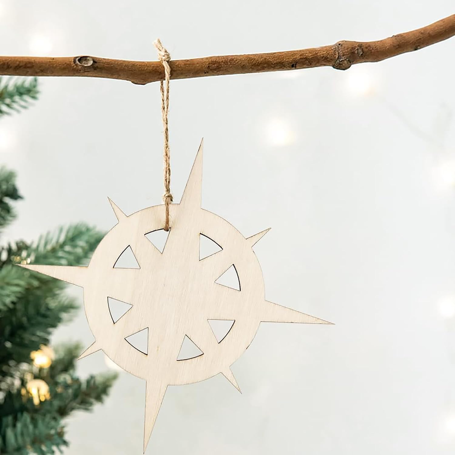 laser cut compass wooden cutout for diy crafts