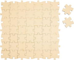 Beige puzzle with missing pieces on a white background