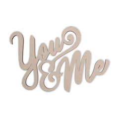 Cliths 'You & Me' Wooden Cutout MDF Unfinished Word Sign for Wedding DIY Couple Gifts & Wall Art 2.7mm Thick