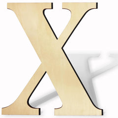 Wooden letter 'X' on a white background