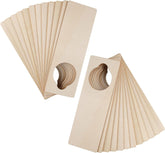 Set of wooden guitar soundhole blocks on a white background