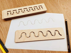 American Elm Wooden Montessori Stencil Set for Toddler, Educational Toy for Kids, Wooden Stencils setfor Kids, MDF Kids Craft