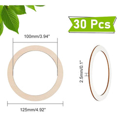 Cliths 30 Pcs Wood Rings Antique White MDF Round Cutouts for DIY Crafts, Christmas Decor, Pyrography