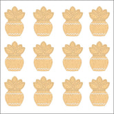 Nine decorative pineapple-shaped cutouts on a white background